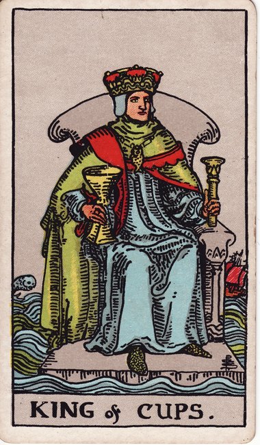 King of Cups, drawn by Pamela Colman Smith, 1909