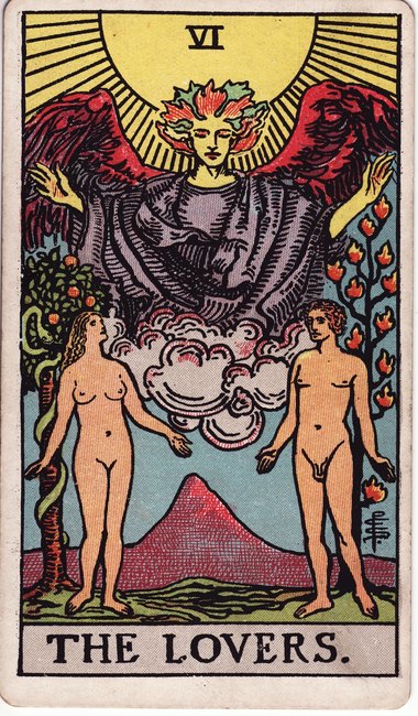 The Lovers, from the 1909 Waite-Smith tarot