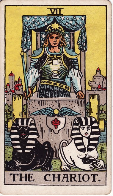 The Chariot, from the 1909 Waite-Smith tarot