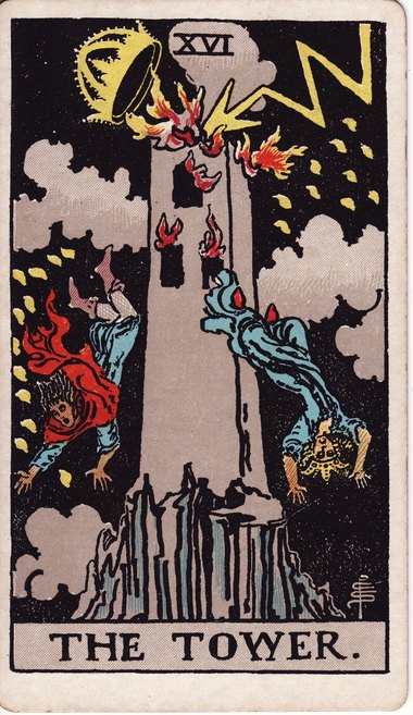 The Tower, from the 1909 Waite-Smith tarot
