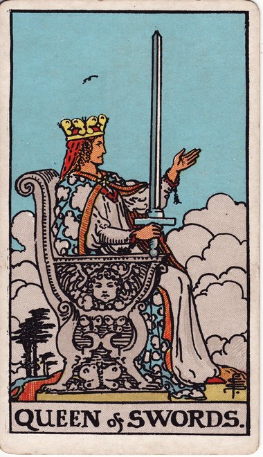 Queen of Swords, drawn by Pamela Colman Smith, 1909